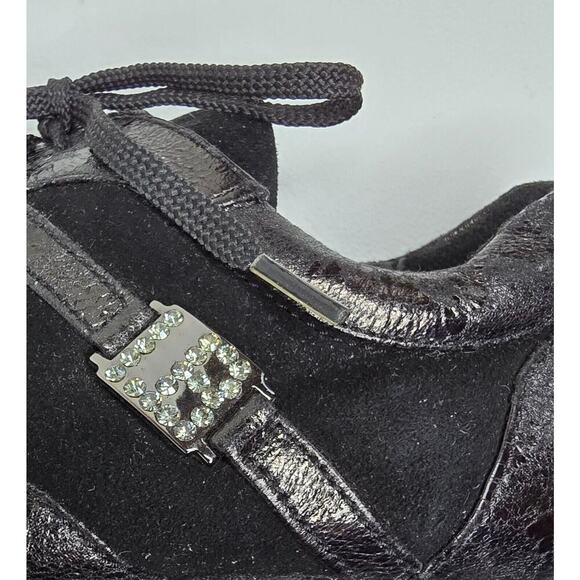 LAURA BIAGIOTTI women's sneakers, leather/SUEDE Size: EU 41 USA 11 Crystal Logo - Picture 6 of 11
